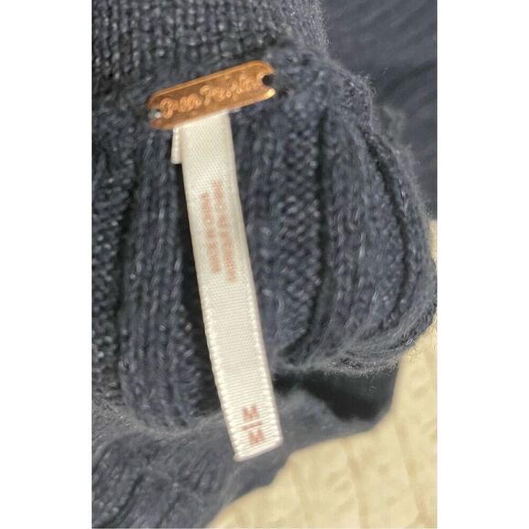 Free People Blue Cable Knit Long Maxi Sweater skirt Sz M - Picture 3 of 8